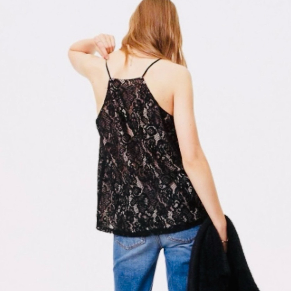Black Lace Camisole Top - Ann Taylor LOFT-XL - Picture 4 of 7